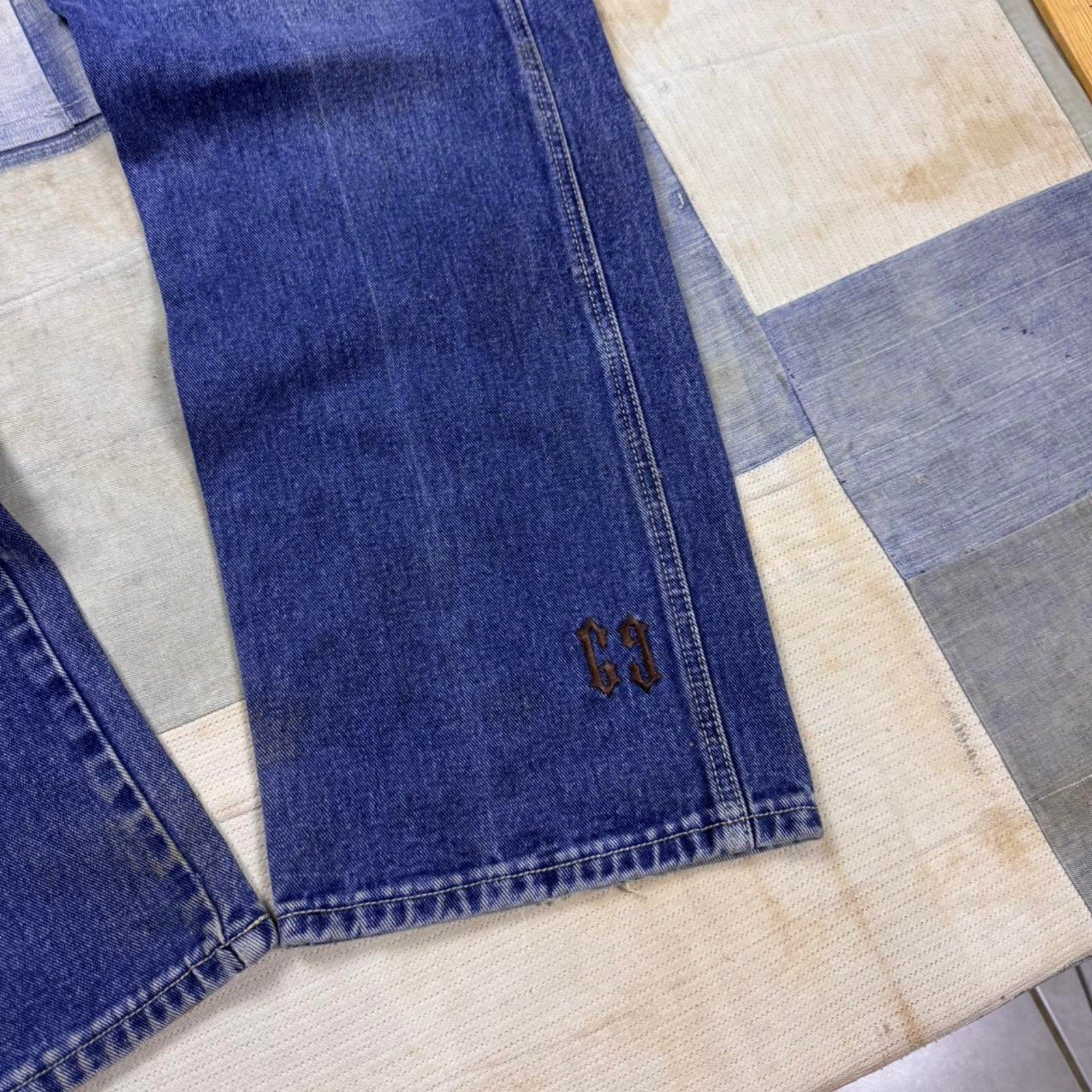 2000s Players69 Embroidered Baggy Denim Jeans | 32x34
