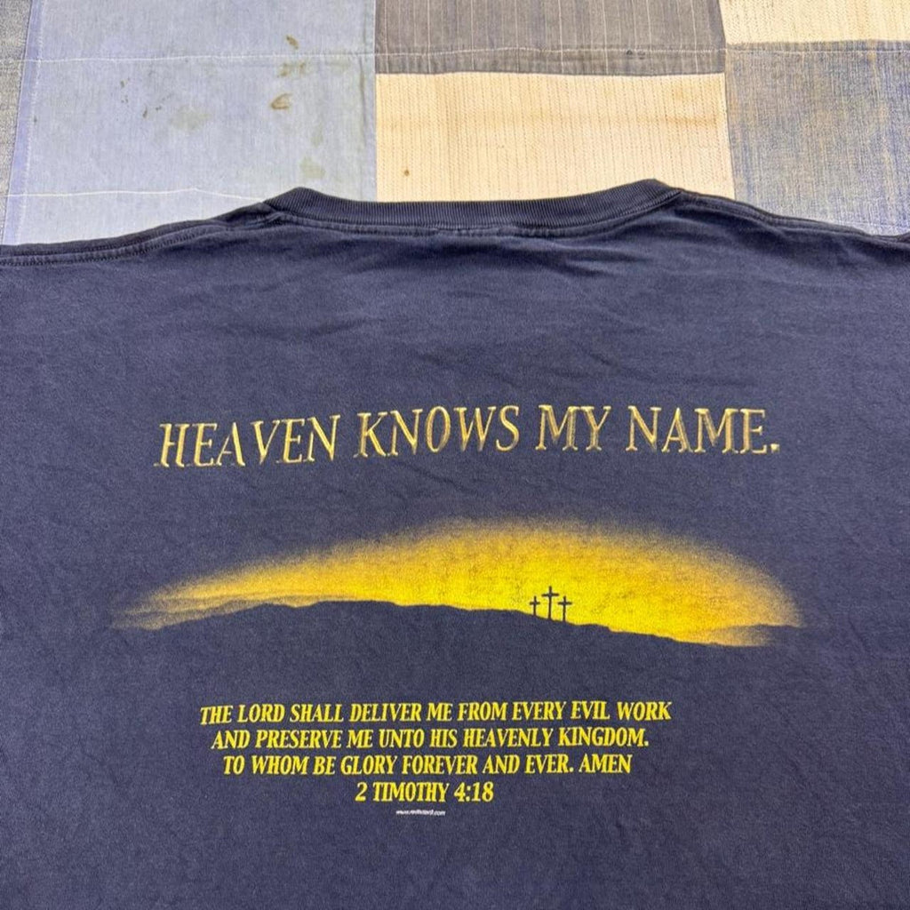 2000s Jesus “Because of Him” Christian Cross Tee | XL