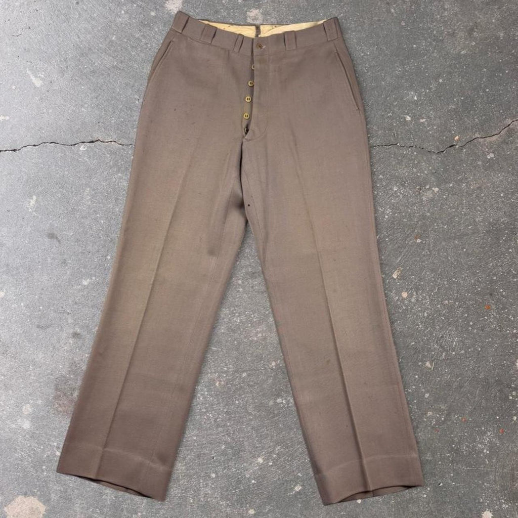 1950s Wool-Blend Button-Fly Trousers | 30 x 30