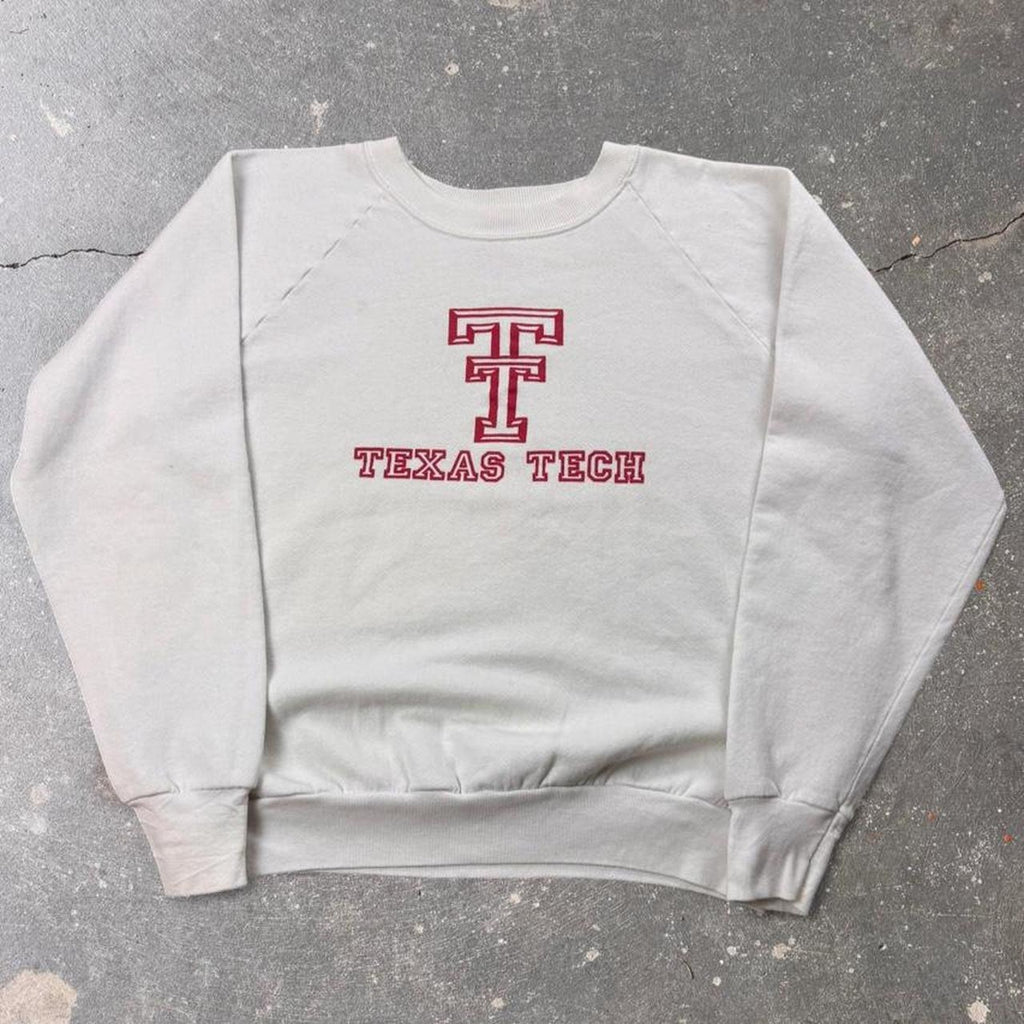 1980s Texas Tech Red Raiders Raglan Sweatshirt | Large