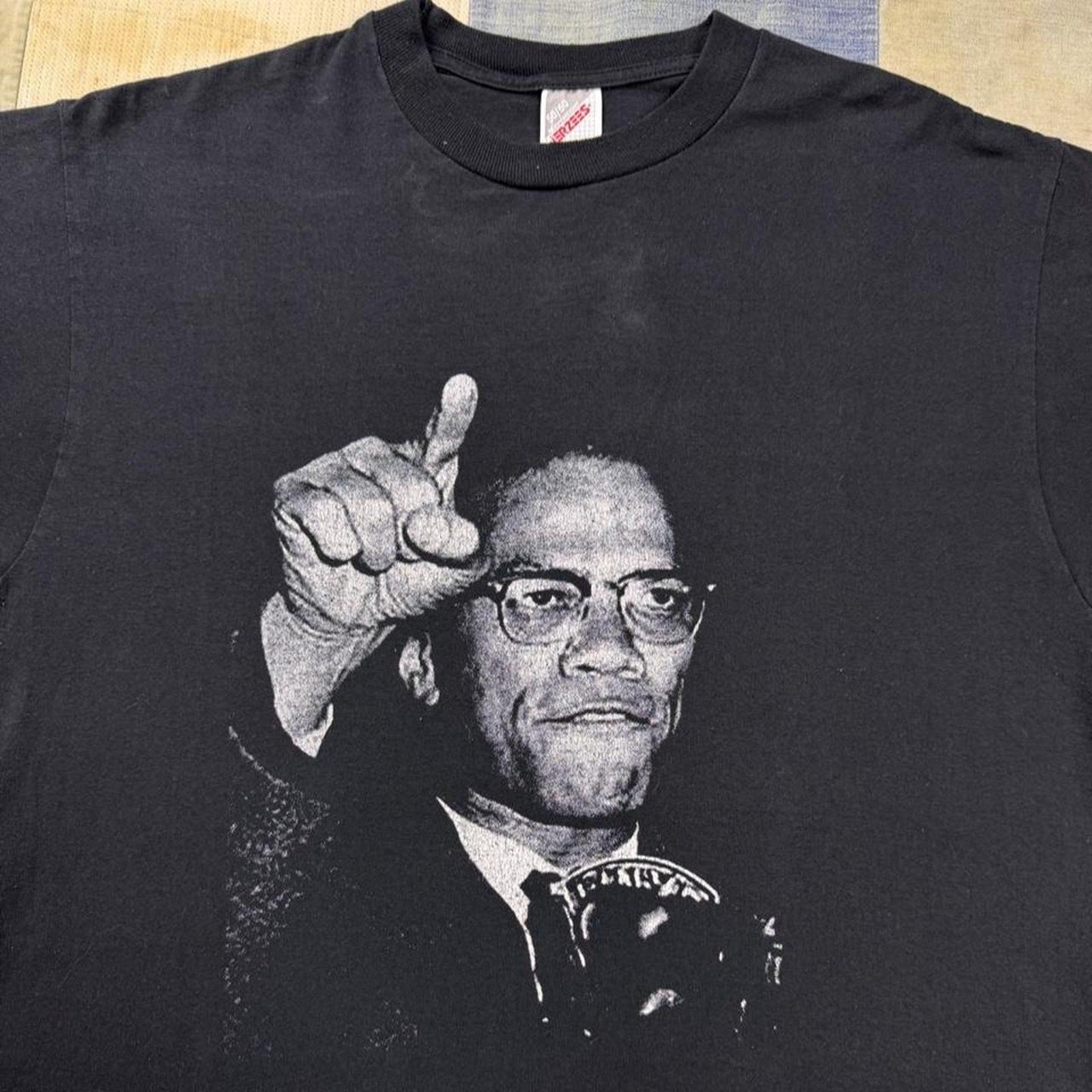 1990s Malcolm X Portrait Graphic Tee | Large