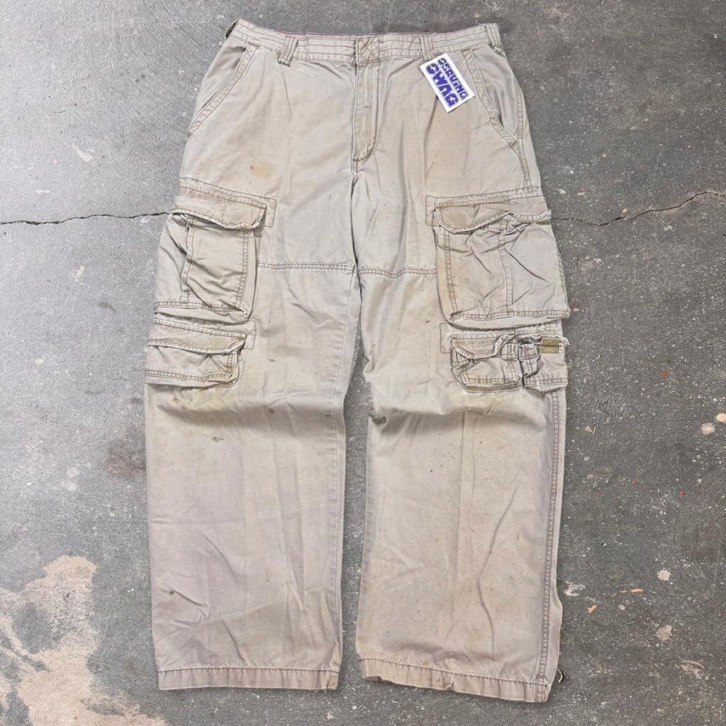 2000s baggy cargo mossimo distressed pants | 35x30