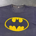 1989 Batman Movie Logo Graphic Tee Black Yellow DC Comics Single Stitch | Large