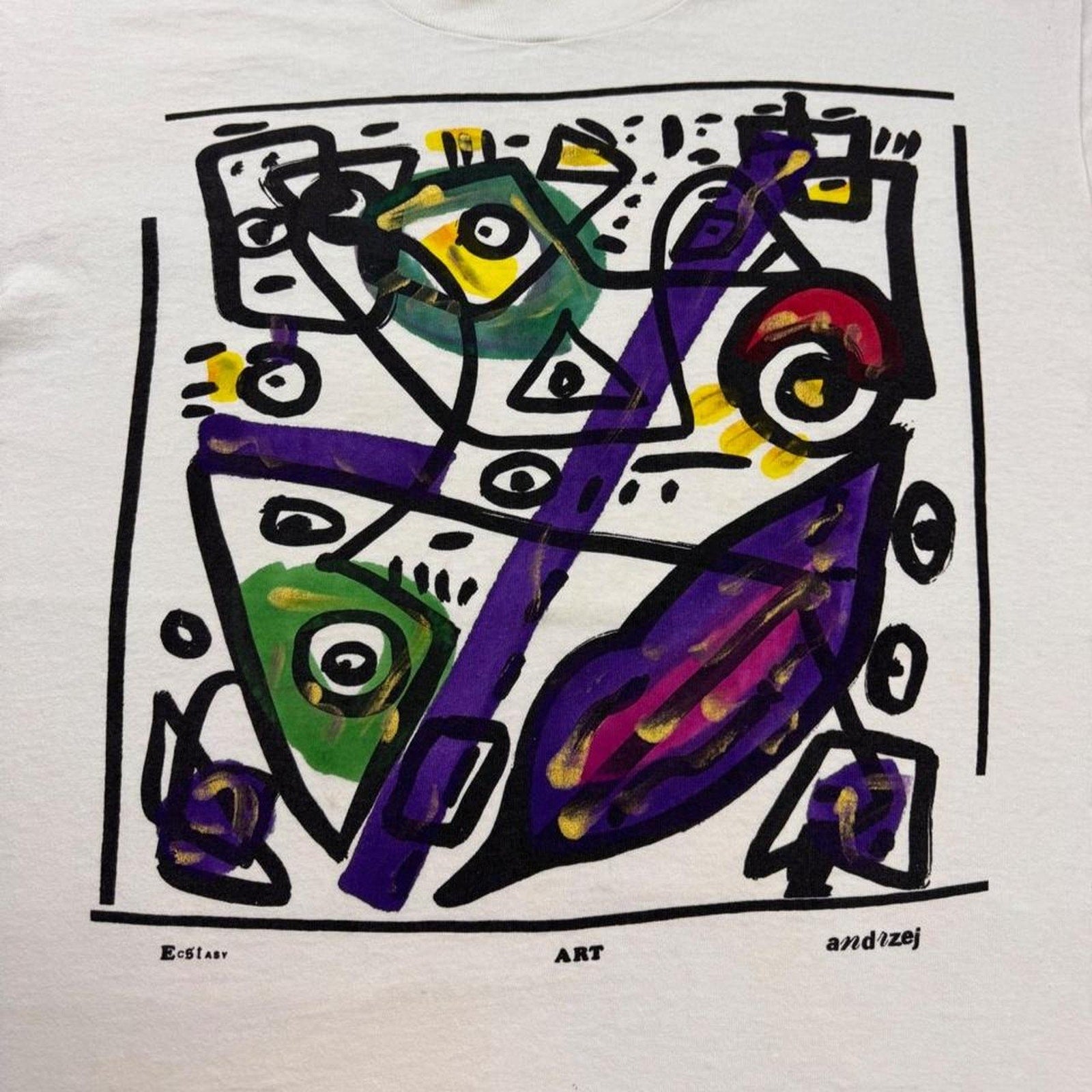 1990s Andrzej “Ecstasy Art” abstract 2 tee | XL