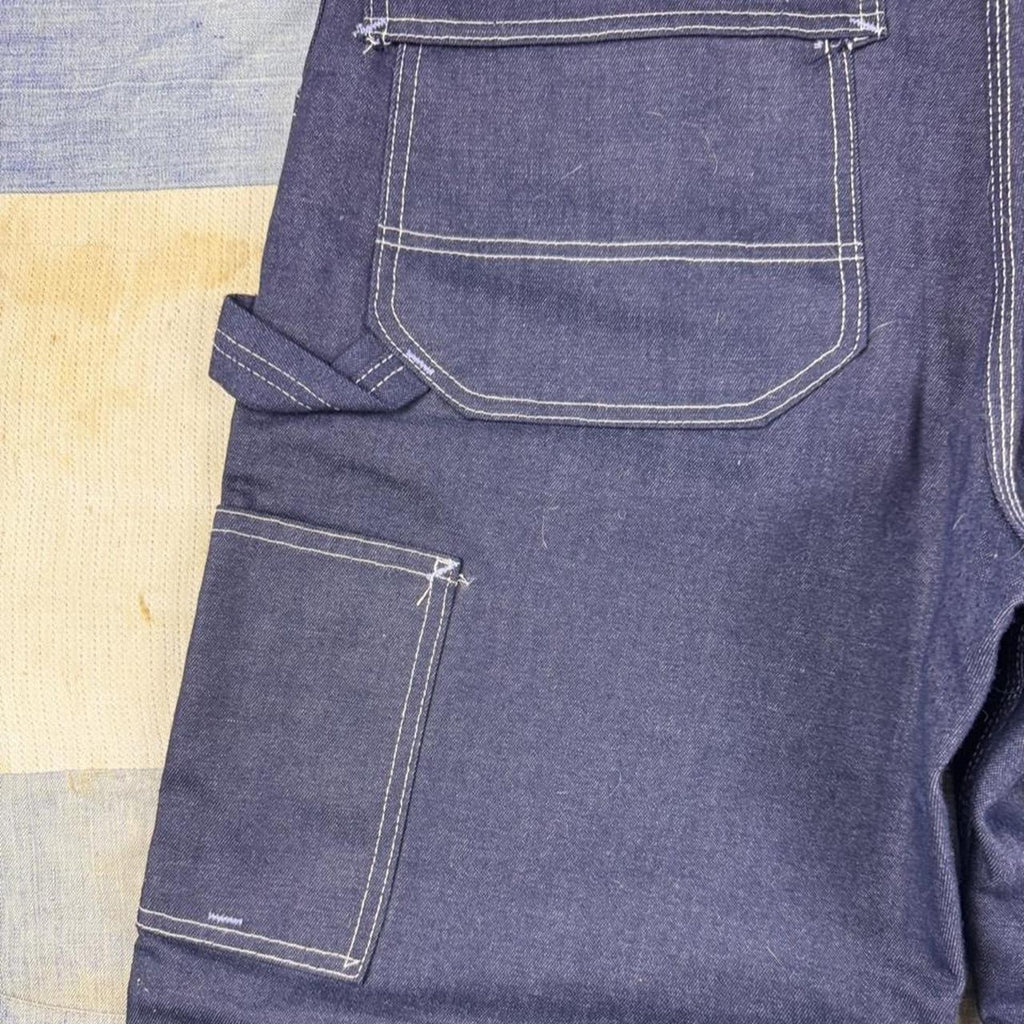 1970s Toughskins Union Made Dark Denim Carpenter Pants | 36 x 29