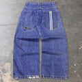Y2K Urban Brand Wide Leg Baggy Skater Hiphop Jeans With Embroidery Size 34x30.5