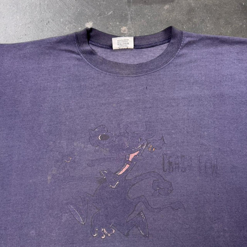 1990s Faded Cartoon Panther Graphic Tee | Large