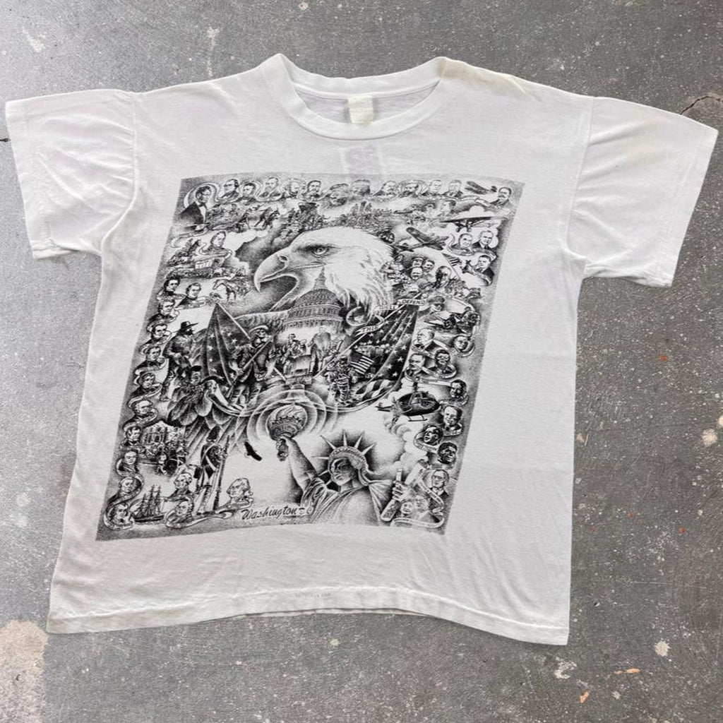 1990s Washington DC American History Eagle Collage Tee | Large
