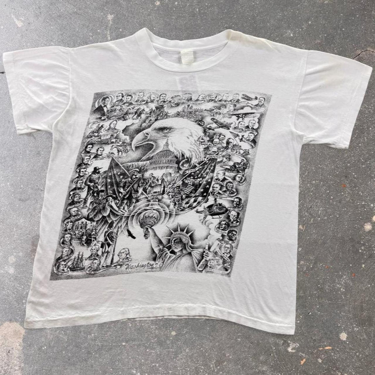 1990s Washington DC American History Eagle Collage Tee | Large