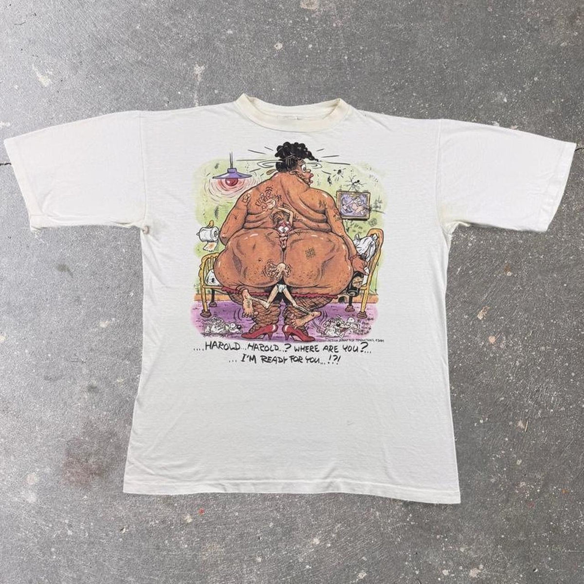 1980s “Harold I'm Ready for You” Funny Sex Tee | Large