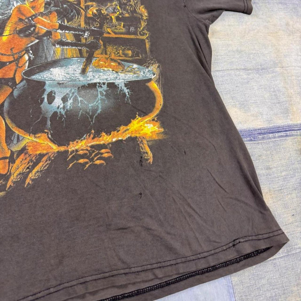 1990s Helloween Pumpkin Witch Double Sided Band Tee | XL
