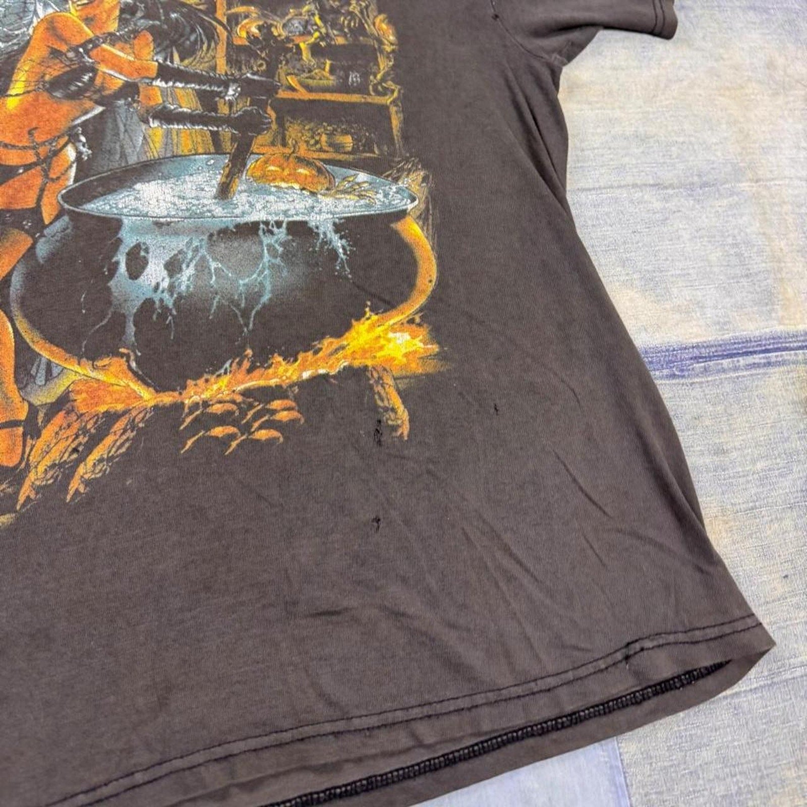 1990s Helloween Pumpkin Witch Double Sided Band Tee | XL