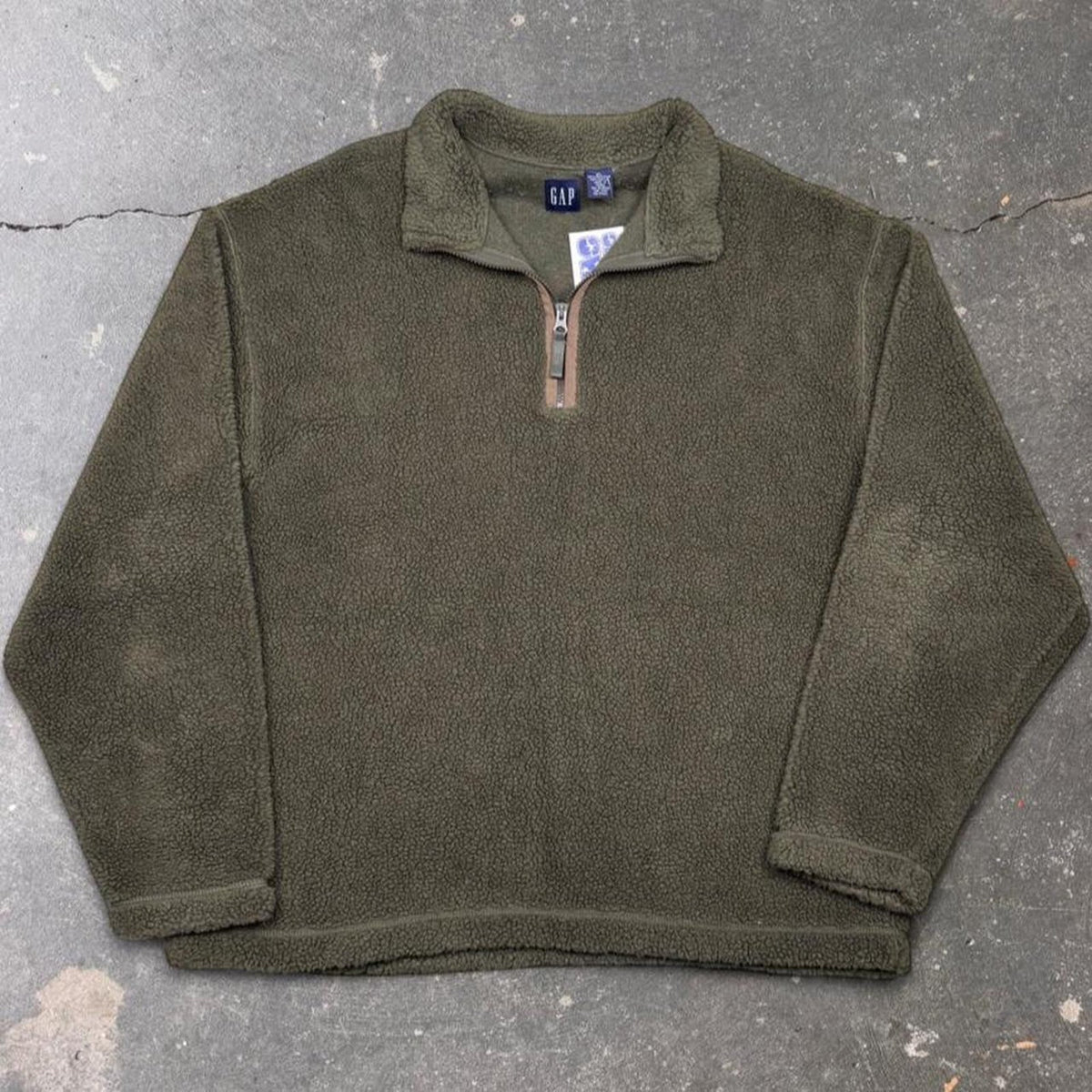 1990s GAP Quarter Zip Sherpa Fleece | XL
