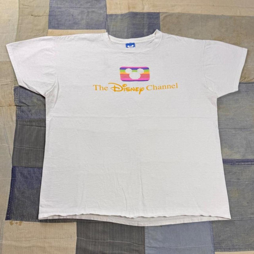 1980s Disney Channel Rainbow Mickey Logo Tee | XL
