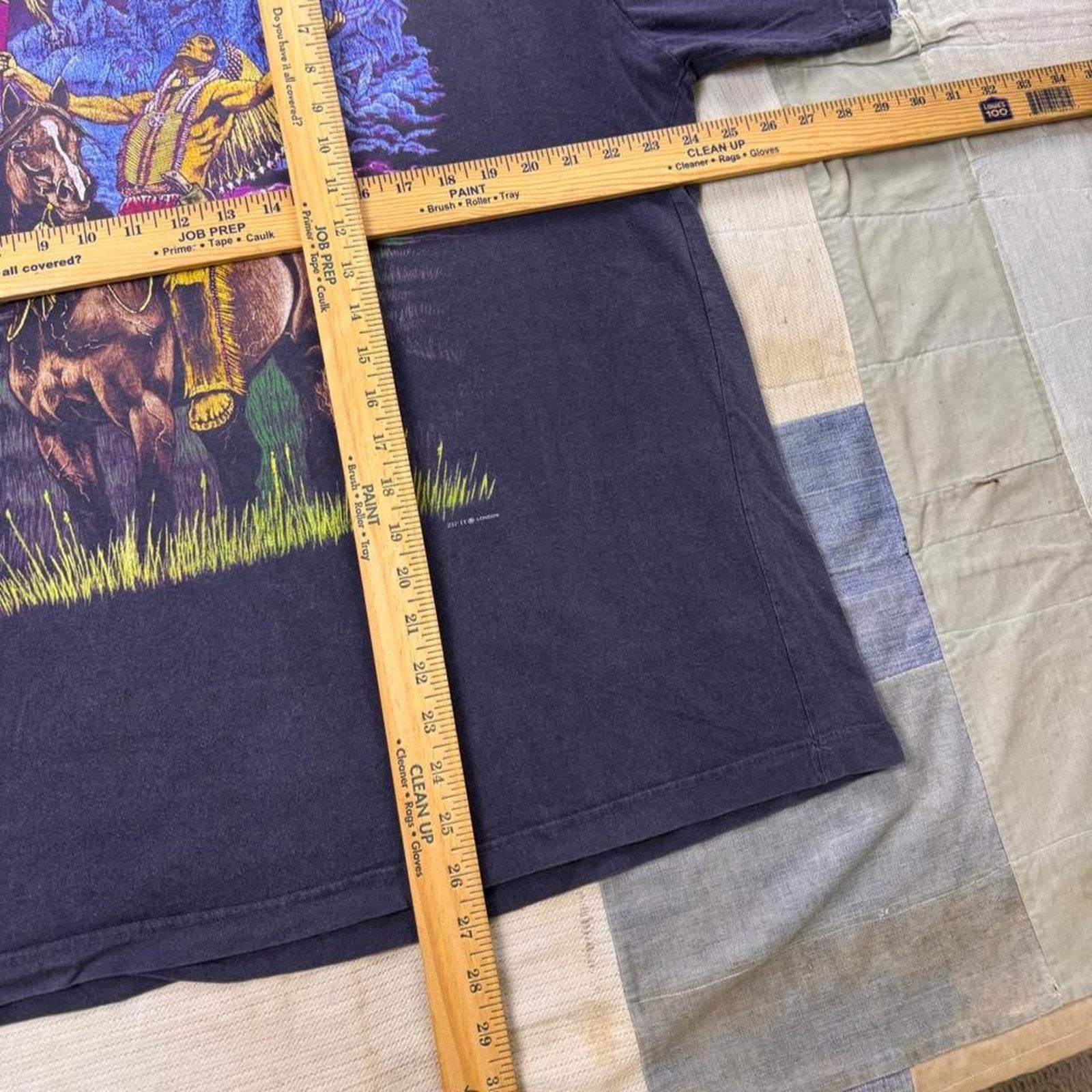 1990s Native American Spirit Warrior Horse Graphic Tee | Large