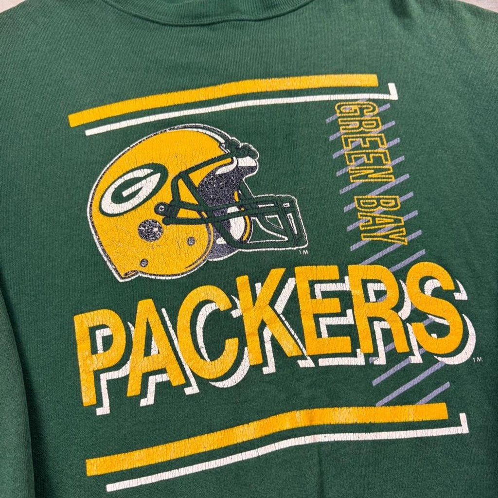 1990s Green Bay Packers Helmet Graphic Crewneck Sweatshirt | XL