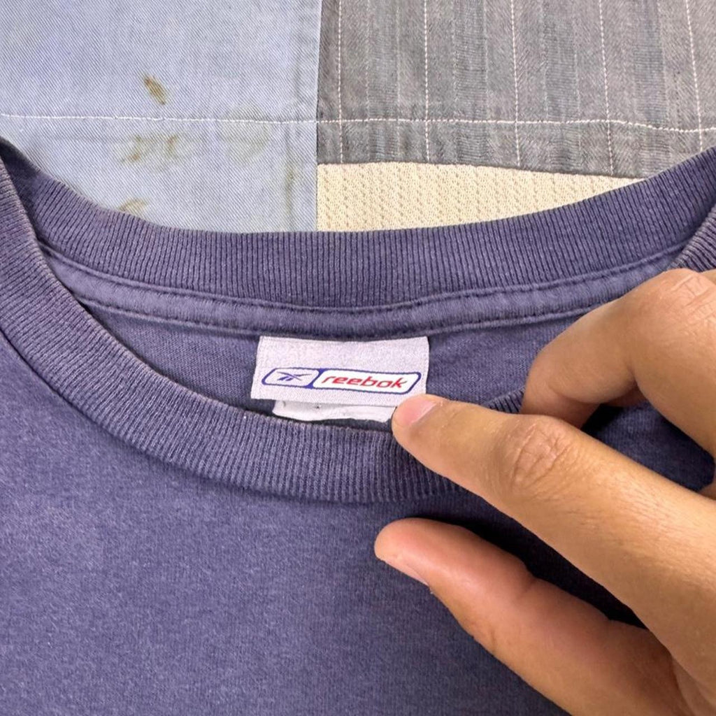 2000s Reebok Minimal Logo Faded Purple Tee | XL