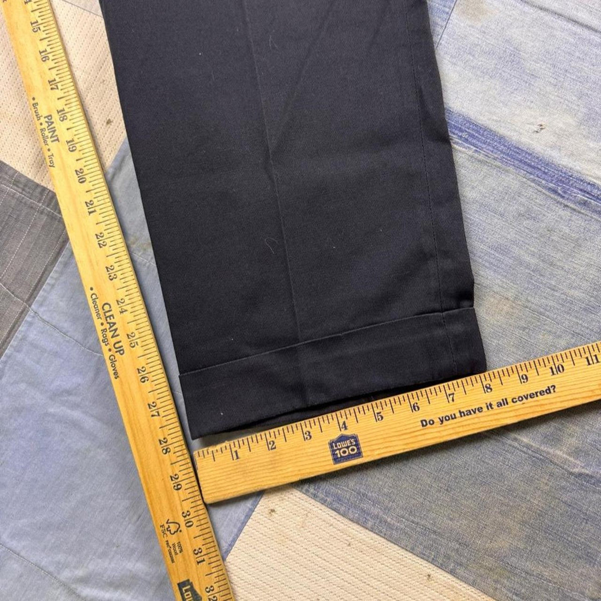 1940s Black Lightweight Cotton Trousers | 35x28