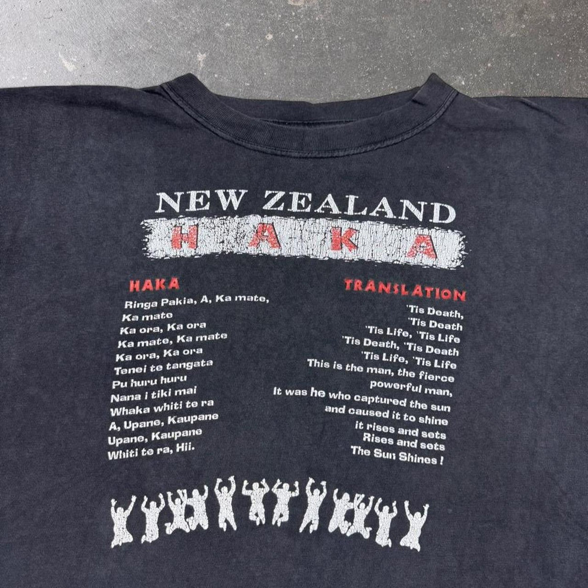 1990s New Zealand Haka All Blacks Tee | XL