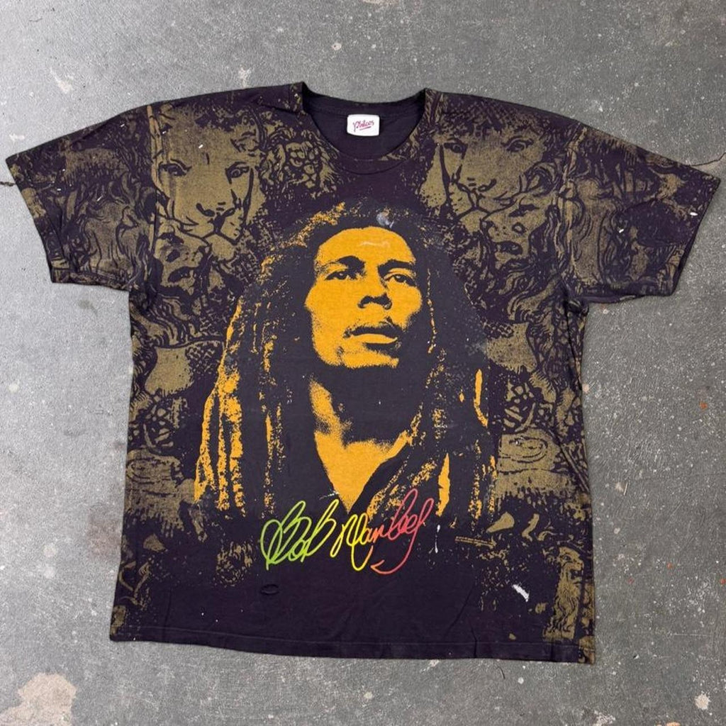 2000s Bob Marley Philcos All Over Print Reggae Graphic Tee | Large