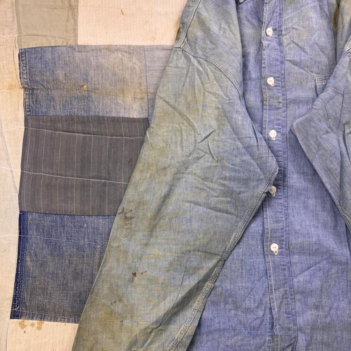 1950s Penneys Big Mac Sanforized Chambray Work Shirt | XL