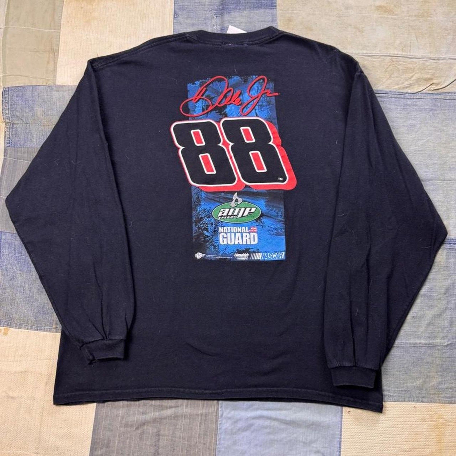 2000s Dale Earnhardt Jr. No. 88 Amp Energy National Guard NASCAR Long Sleeve Tee | Large