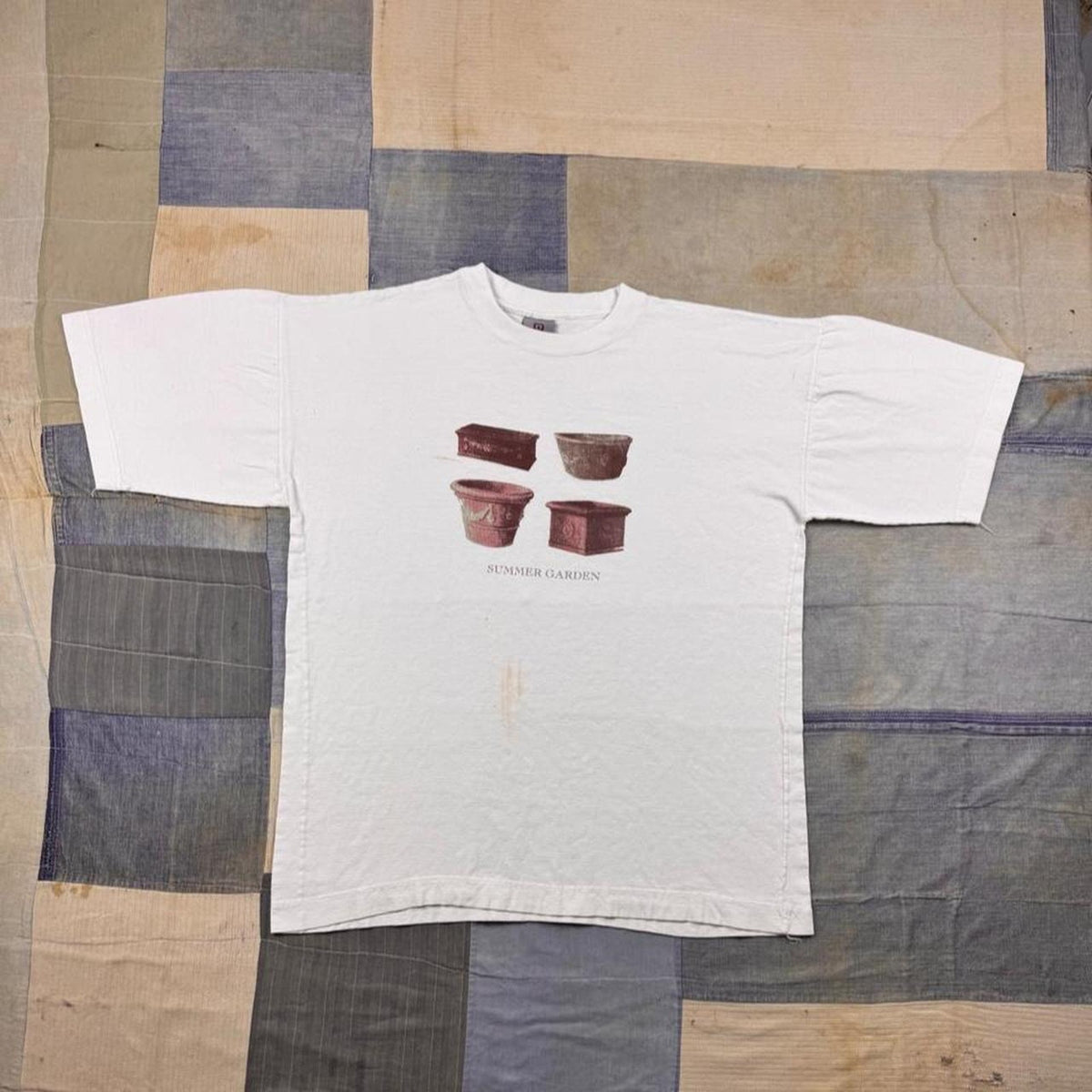 1990s Summer Garden Planter Pots Botanical Single-Stitch Tee | XXL
