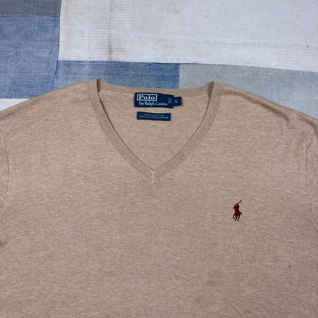 2000s Polo Ralph Lauren Pima Cotton V-Neck Sweater | XL