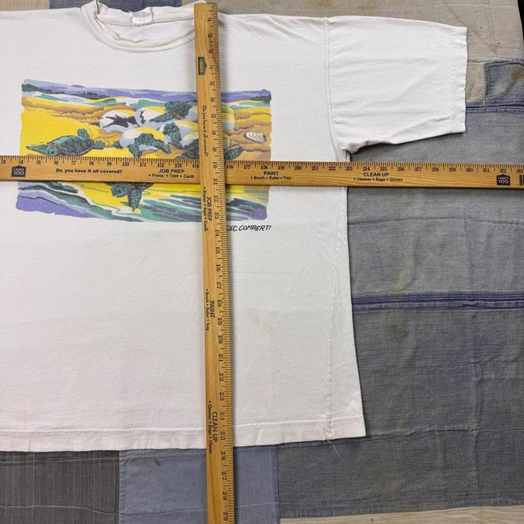 1990s C. Comberti Sea Turtle Ocean Graphic Tee | XL