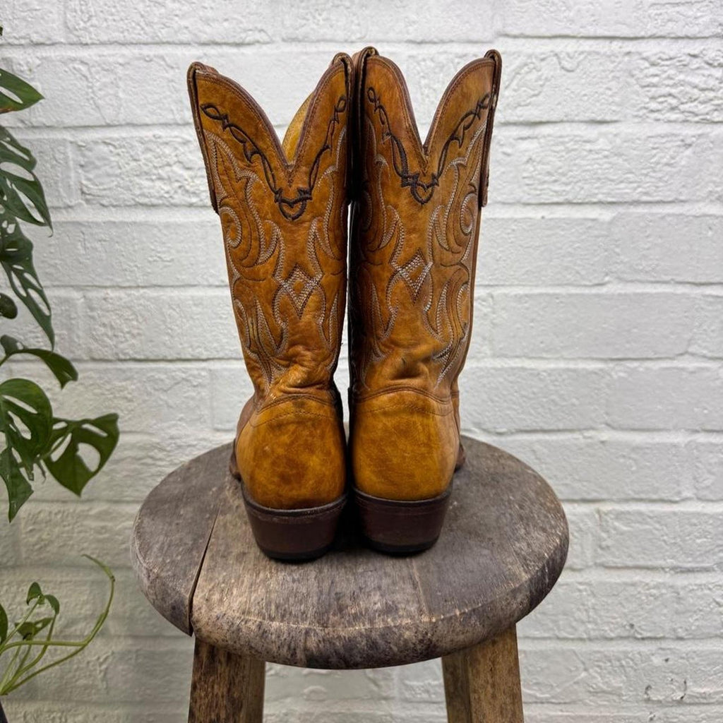 1990s Tony Lama VF6003 Vaquero Santa Fe Leather Cowboy Boots | Women's 7B