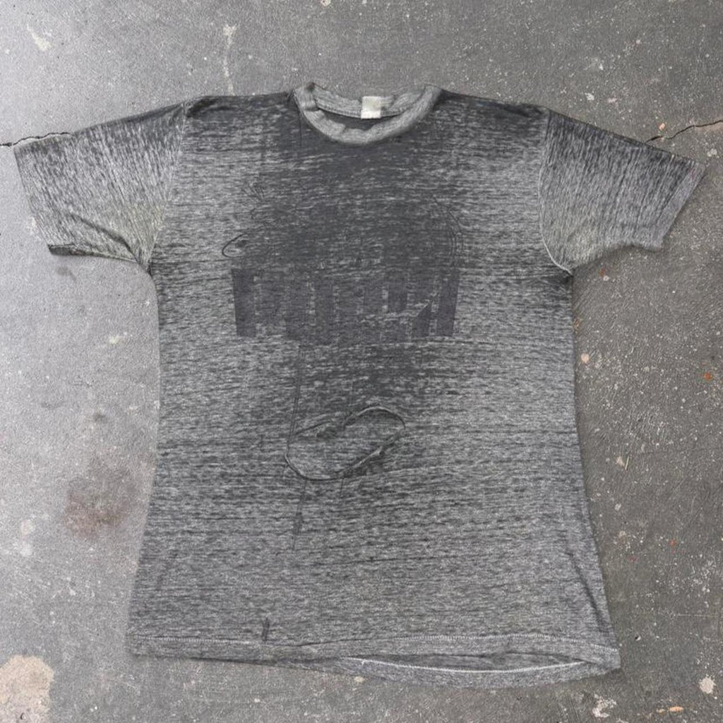 1970s Puma Burnout T Shirt Gray Faded  & Distressed Tee | Large