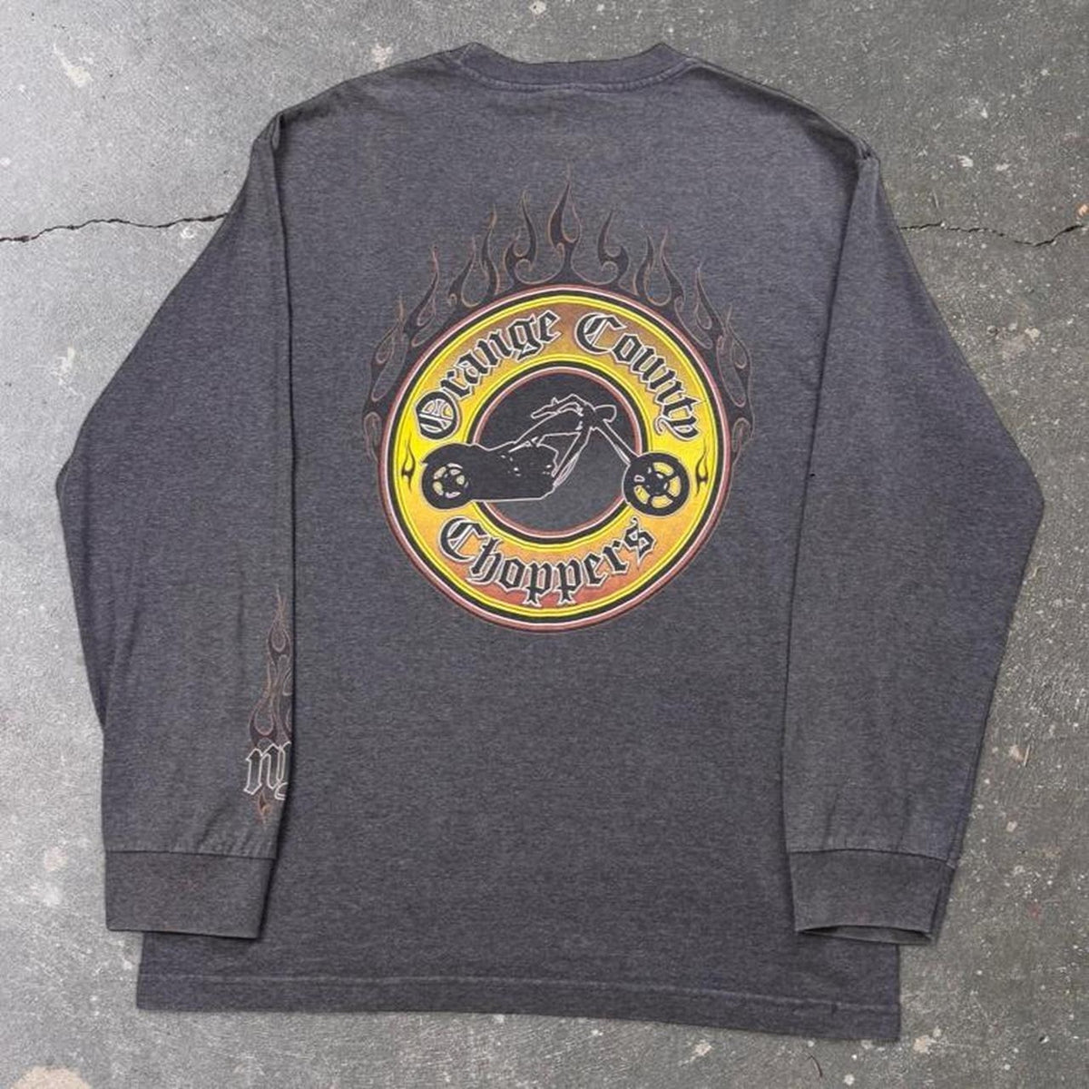 Early 2000s Orange County Choppers Flame Long-Sleeve Tee | Large