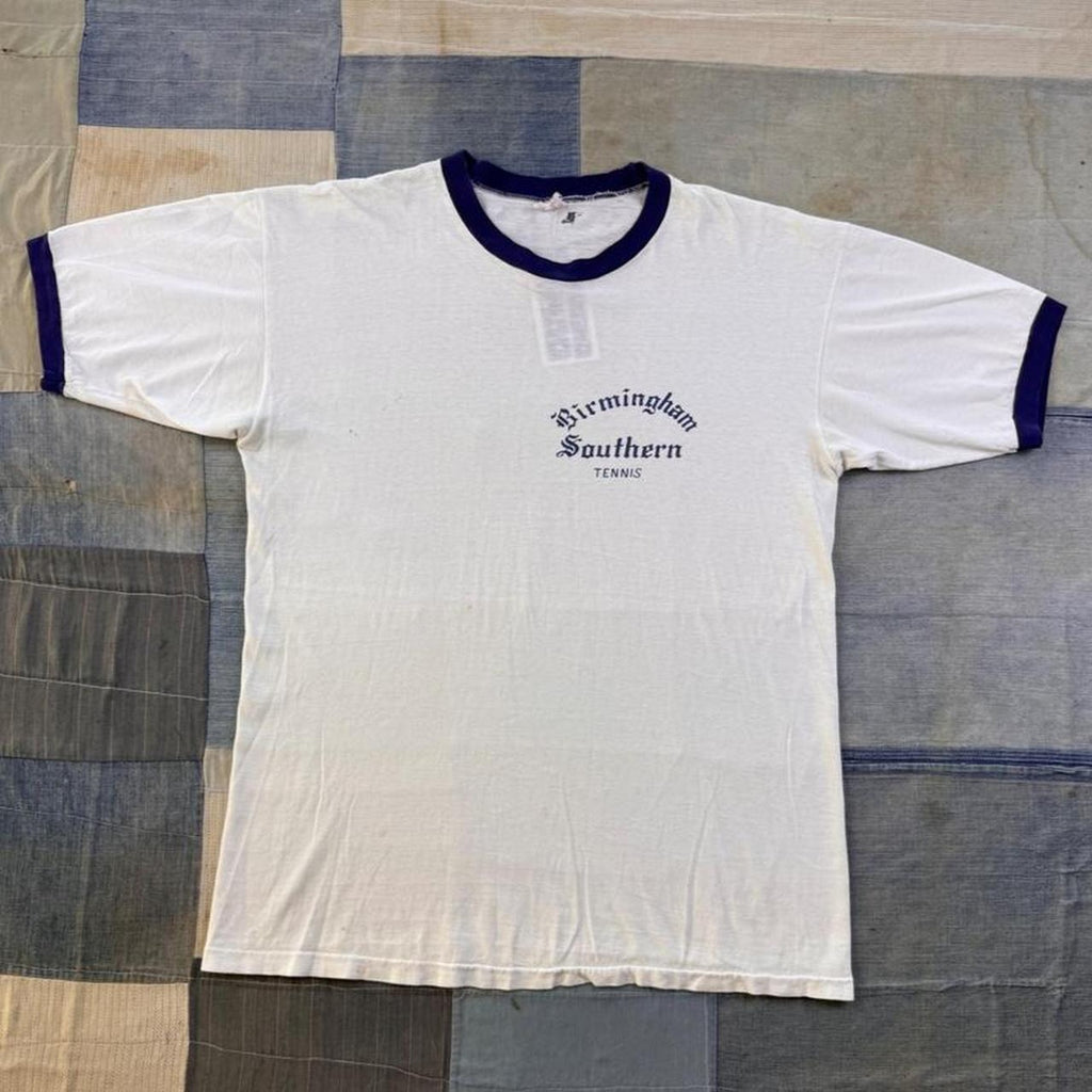1960s Champion Running Man Birmingham-Southern Tennis Ringer Tee | Medium