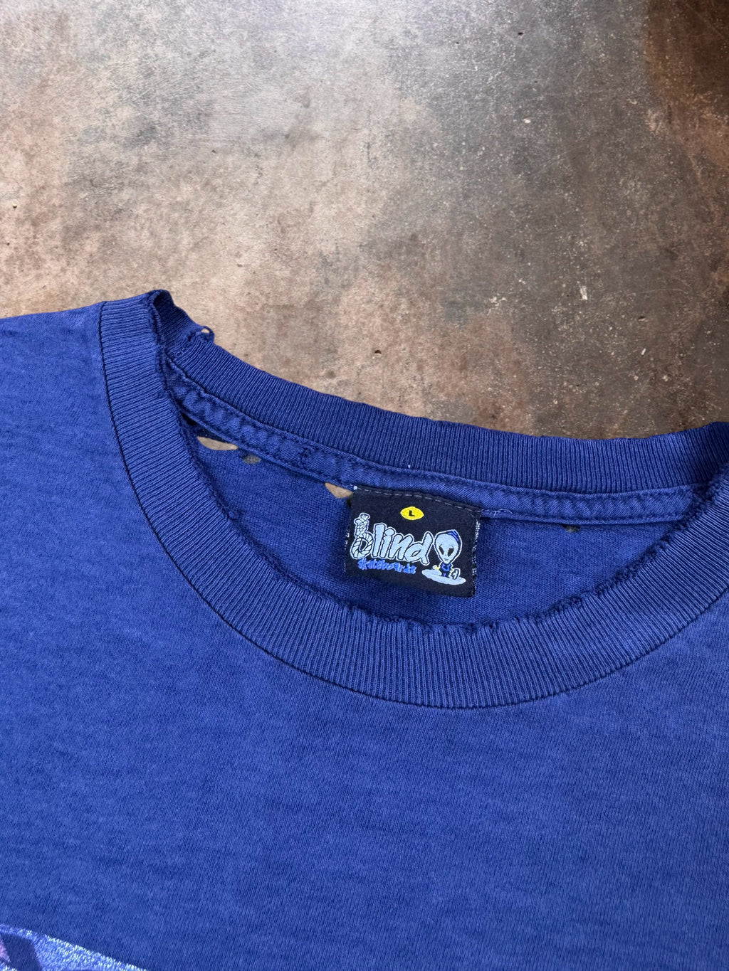 1990s Blind Banned Skate Navy Blue T Shirt | Large