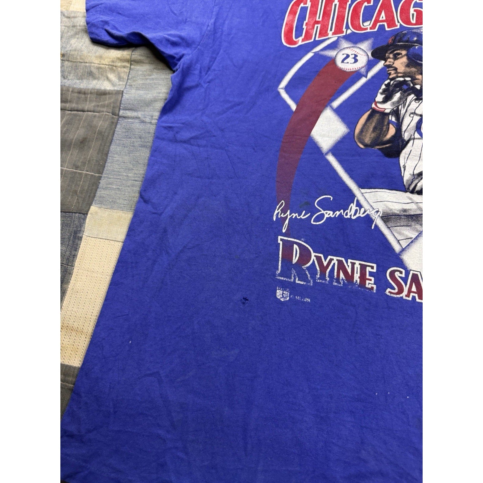 Vintage Nutmeg Mills Chicago Cubs Ryne Sandberg MLB T Shirt XL Made USA 90s