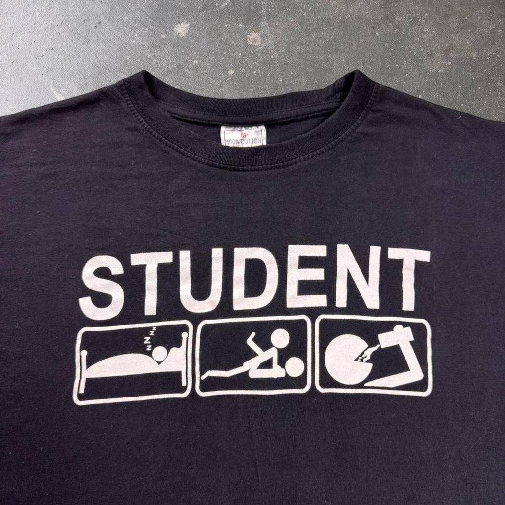 2000s Student Life Humor Graphic Tee | Medium