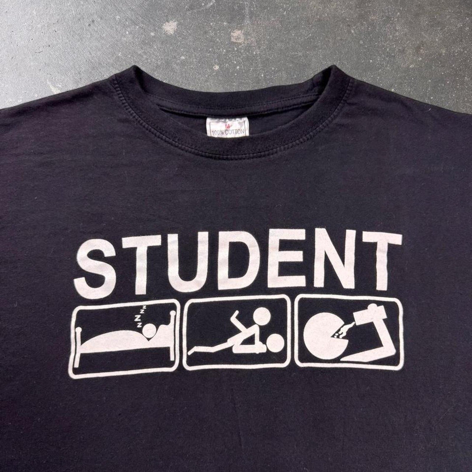 2000s Student Life Humor Graphic Tee | Medium