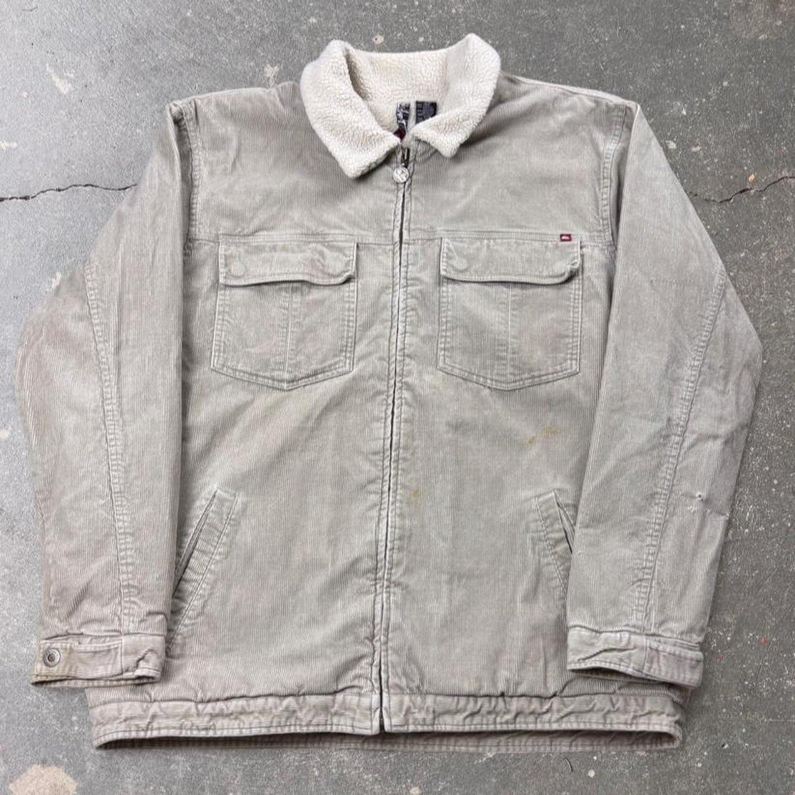 2000s quiksilver corduroy sherpa lined workwear