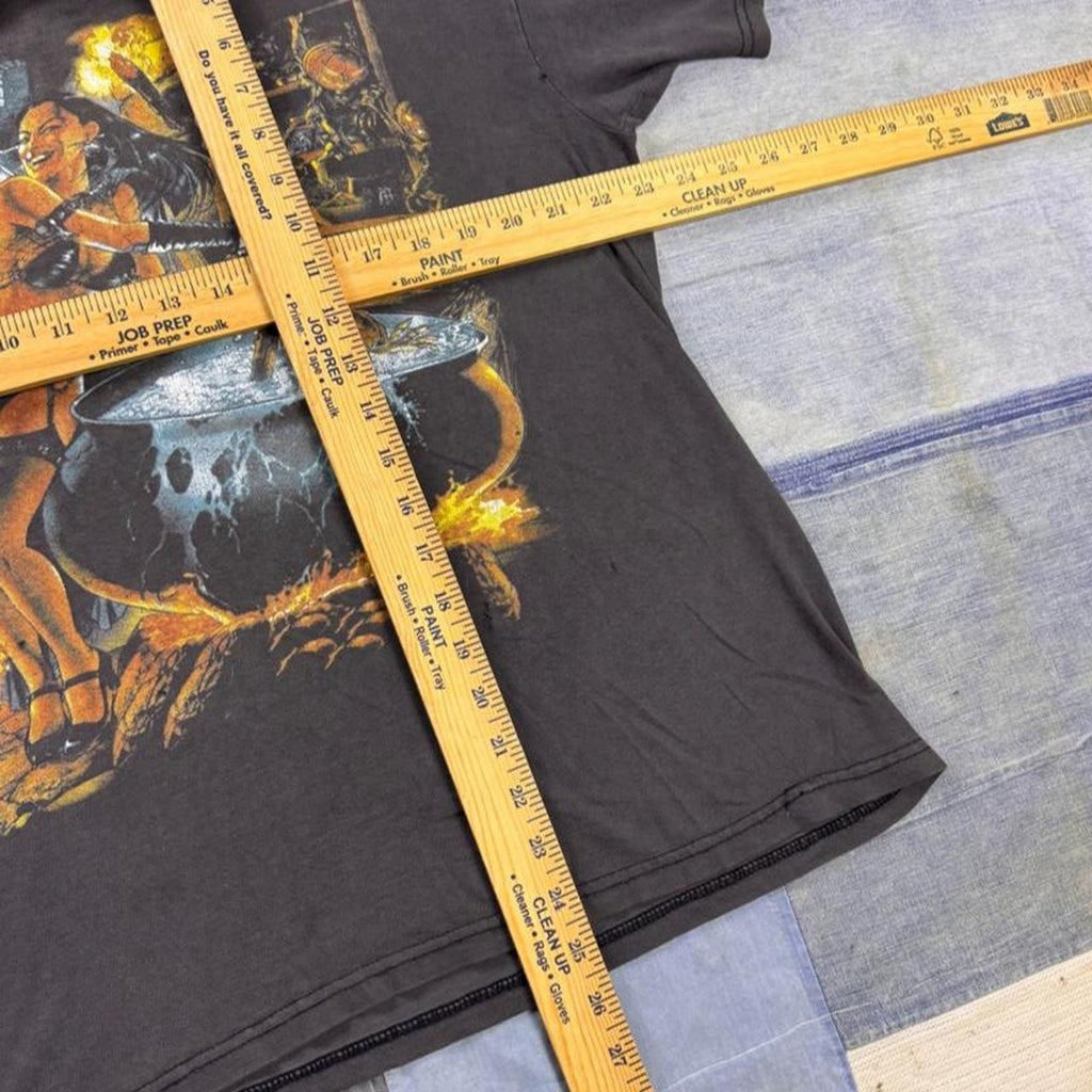 1990s Helloween Pumpkin Witch Double Sided Band Tee | XL