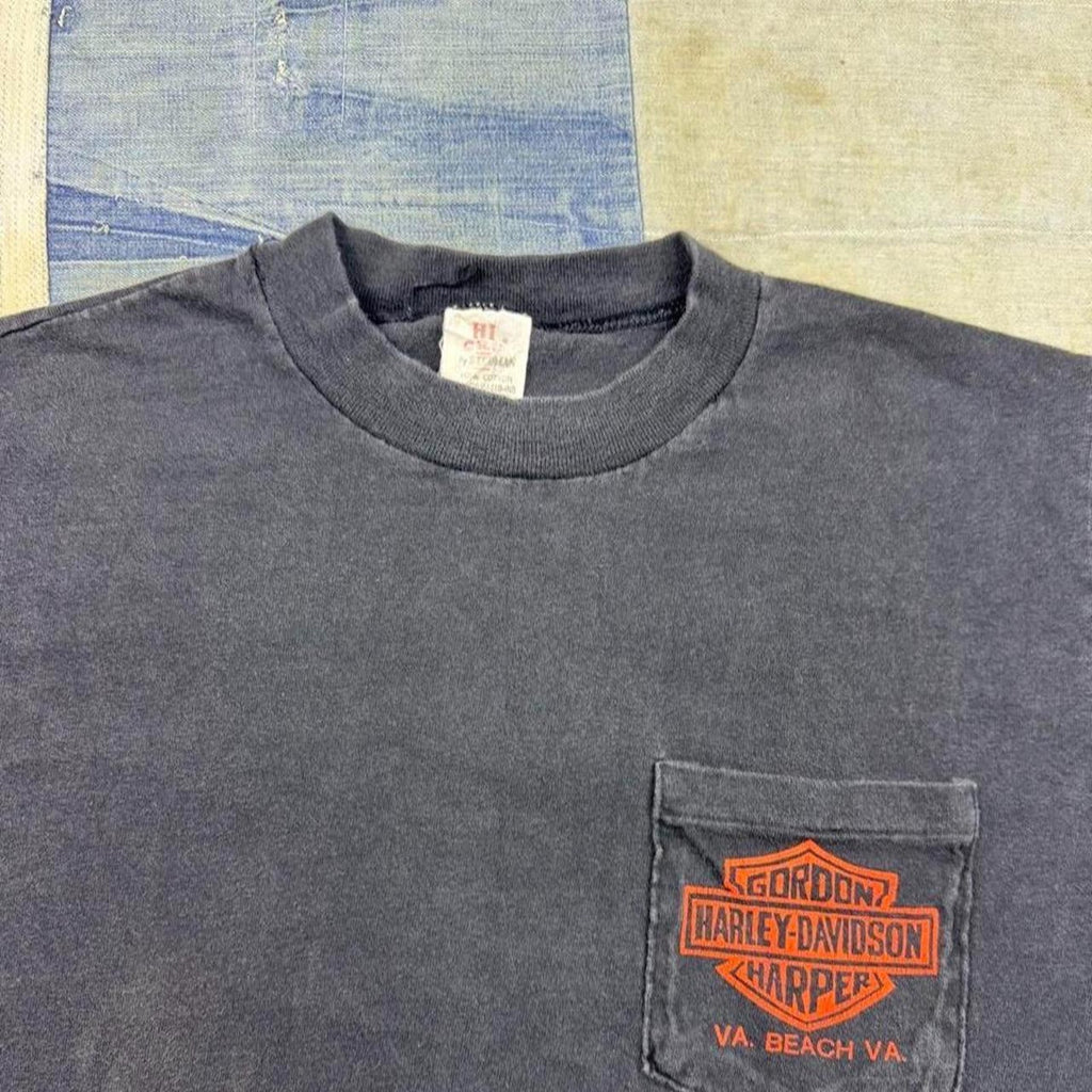 1990s Harley-Davidson Gordon Harper Virginia Beach Eagle Pocket Tee | Medium