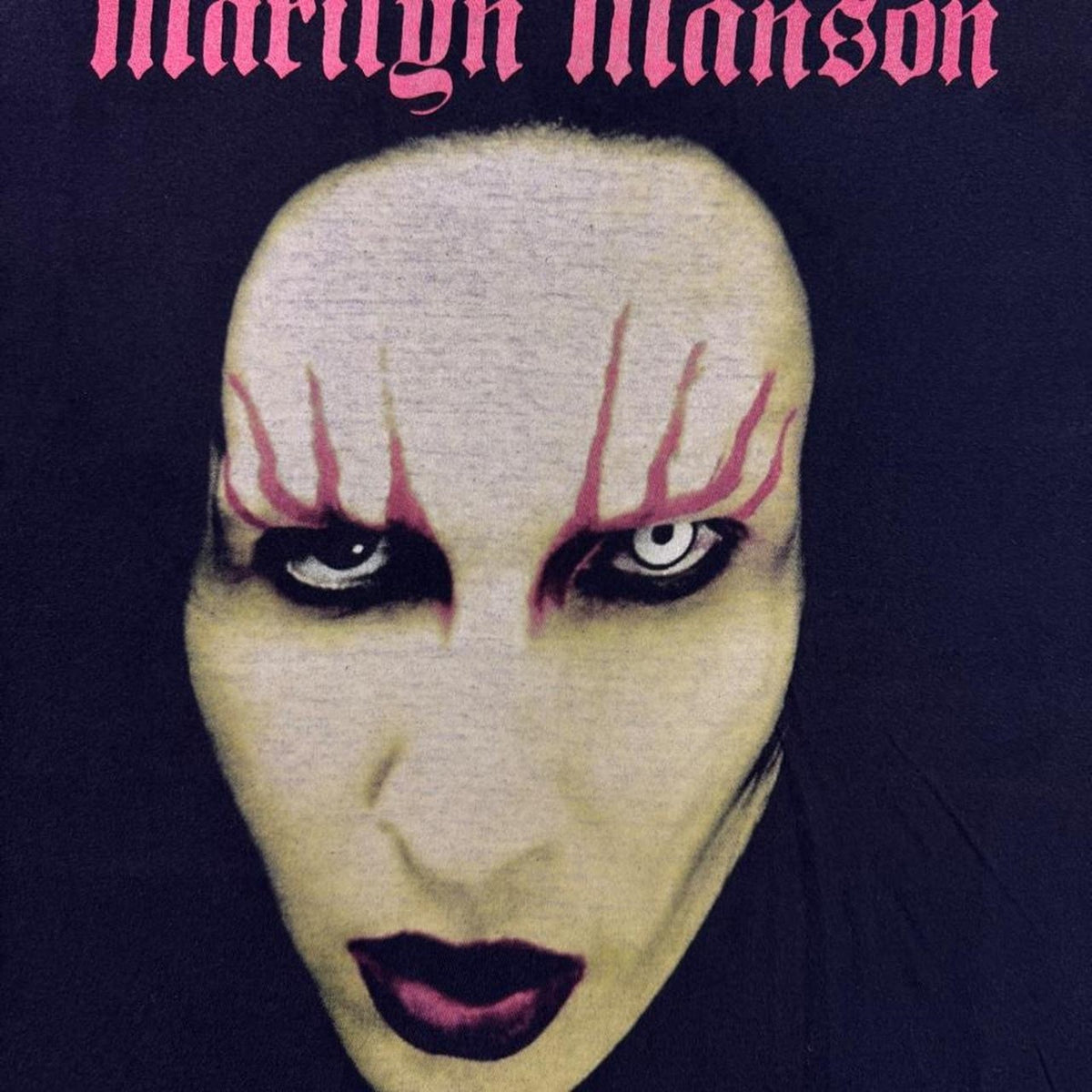 2000s Marilyn Manson Face Portrait Paradise Gothic Rock Band Tee | Medium