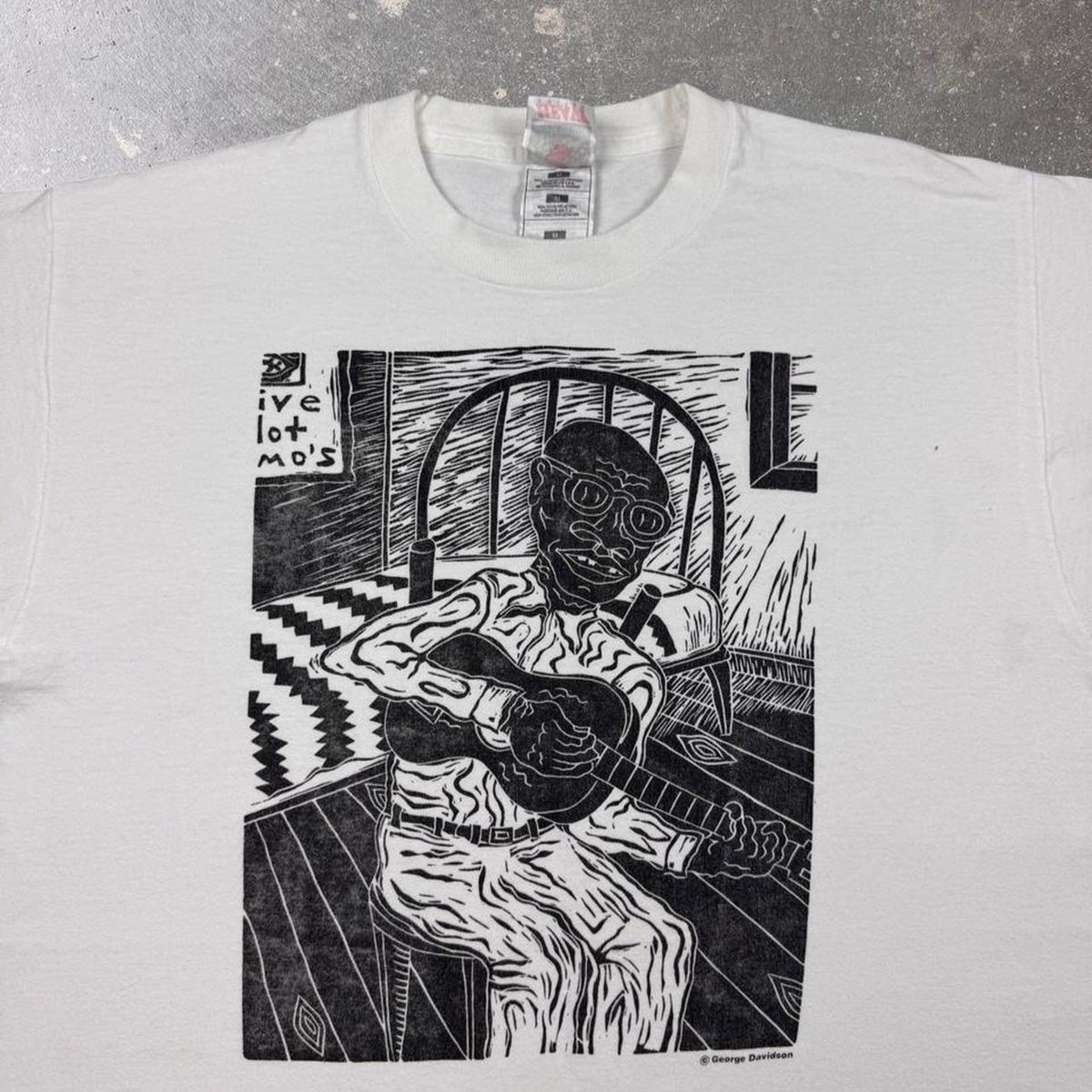 1990s House of Blues Bluesman Woodcut Tee | M