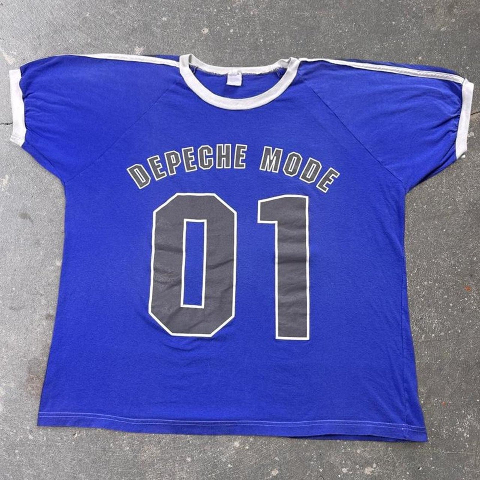 Vintage 2000s Depeche Mode 01 Football Jersey Band Tee | XL