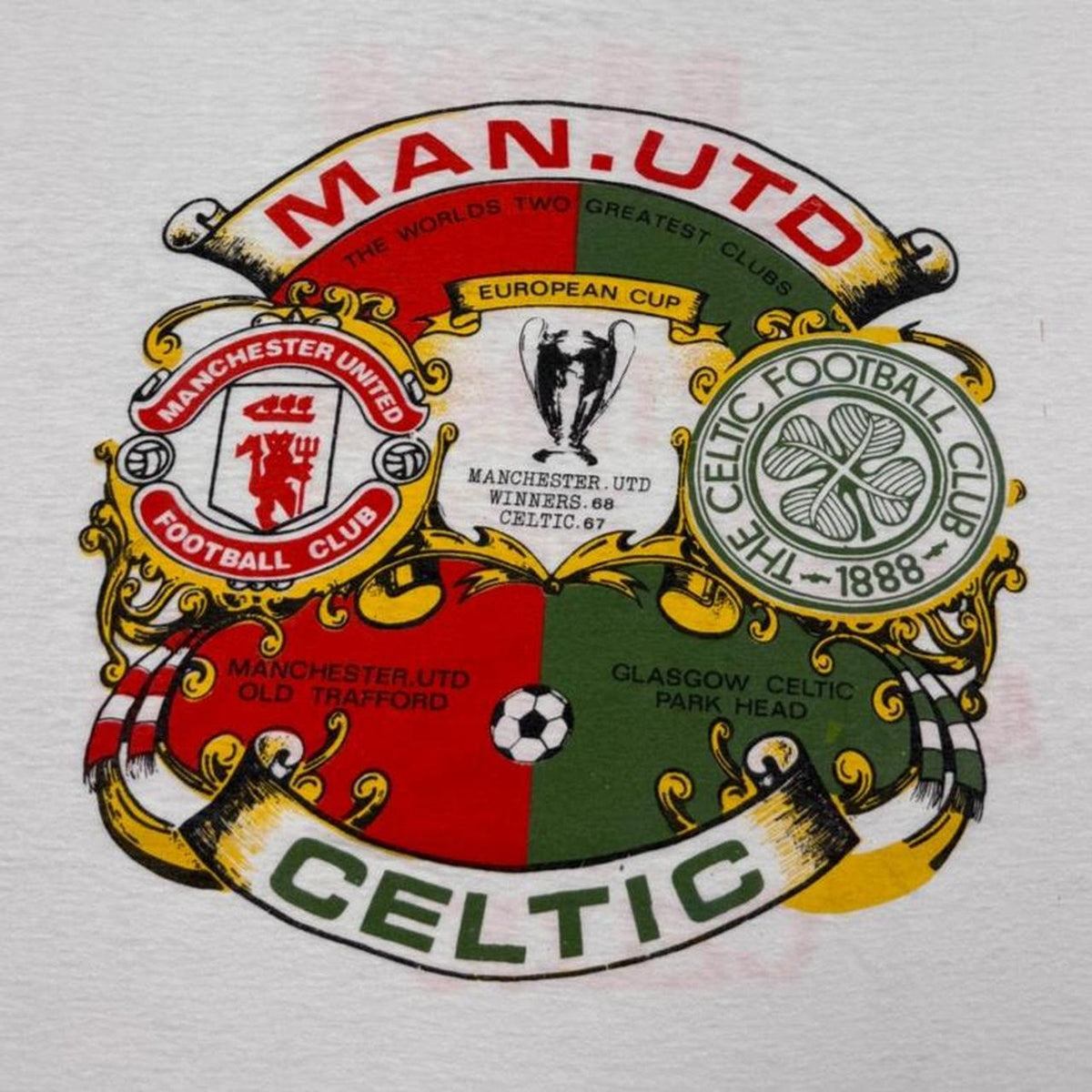 1990 Bryan Robson Testimonial Man Utd v Celtic Tee | L