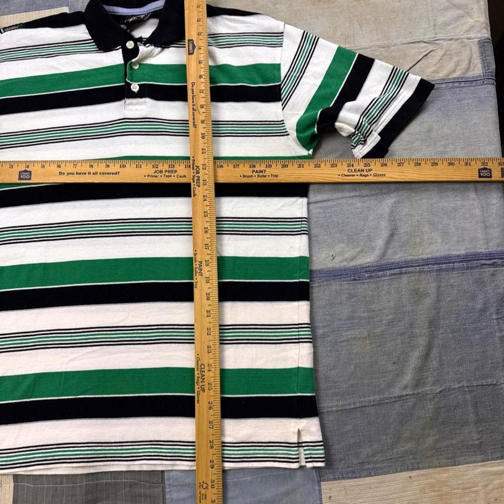 2000s South Pole Striped Polo Shirt | Medium