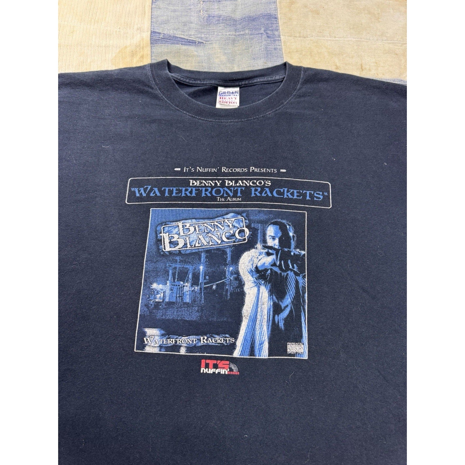 Benny Blanco Waterfront Rackets Album T Shirt XXL Gildan Rap Hip Hop Promo VTG