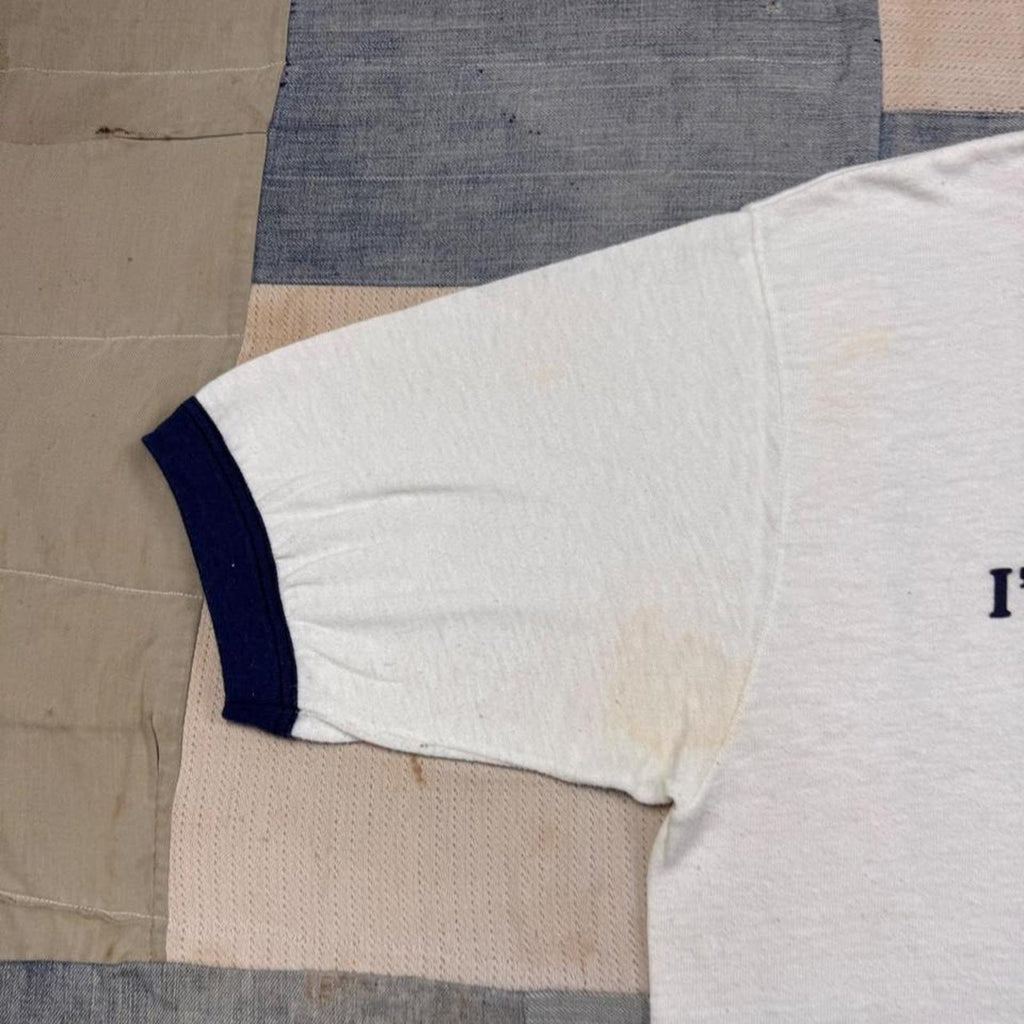 1980s I'm Here to Screw Not to Crew Ringer Tee | M