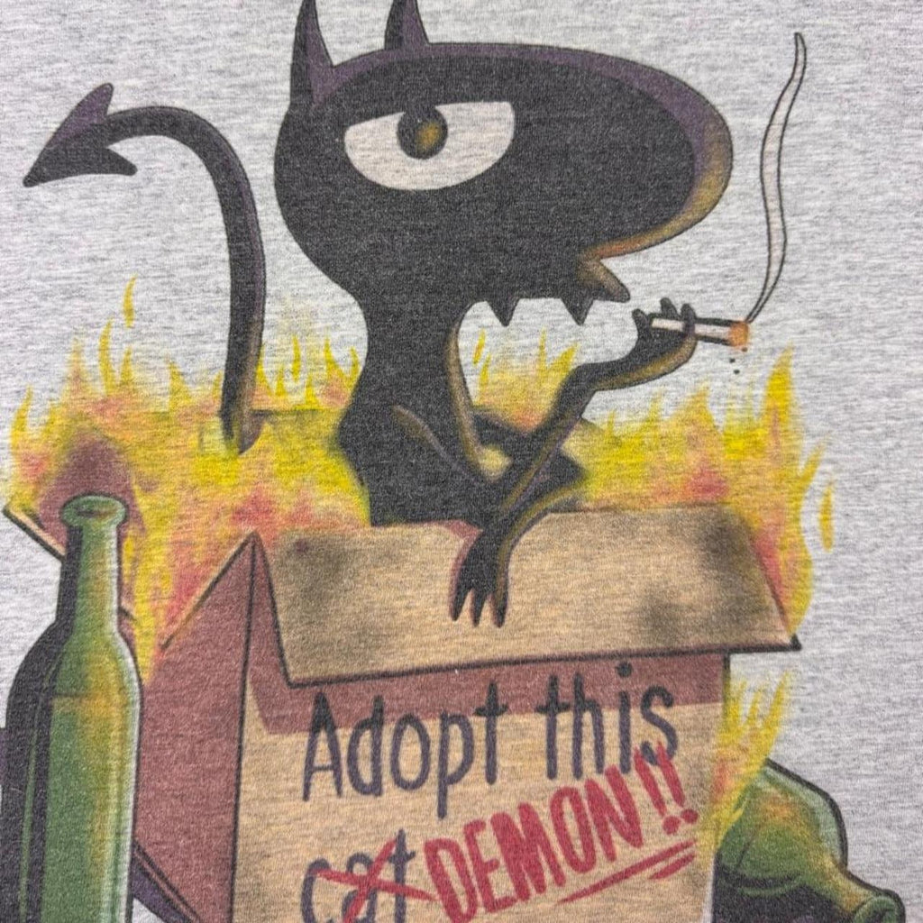 2000s Adopt This Demon Cartoon Graphic Tee Fruit of the Loom | Small
