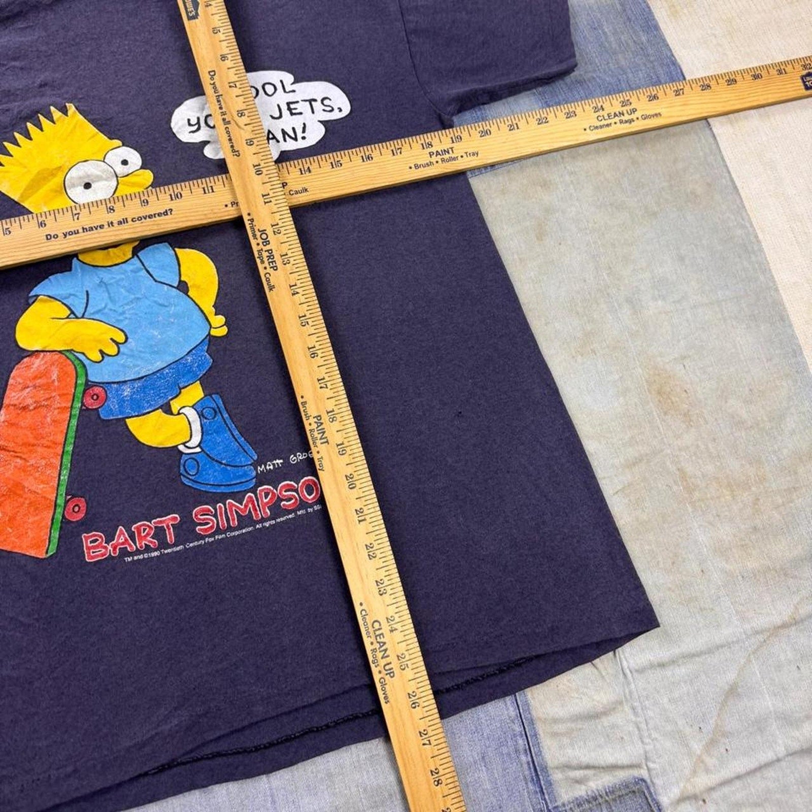 1990 Bart Simpson Cool Your Jets Skateboard Tee | Medium