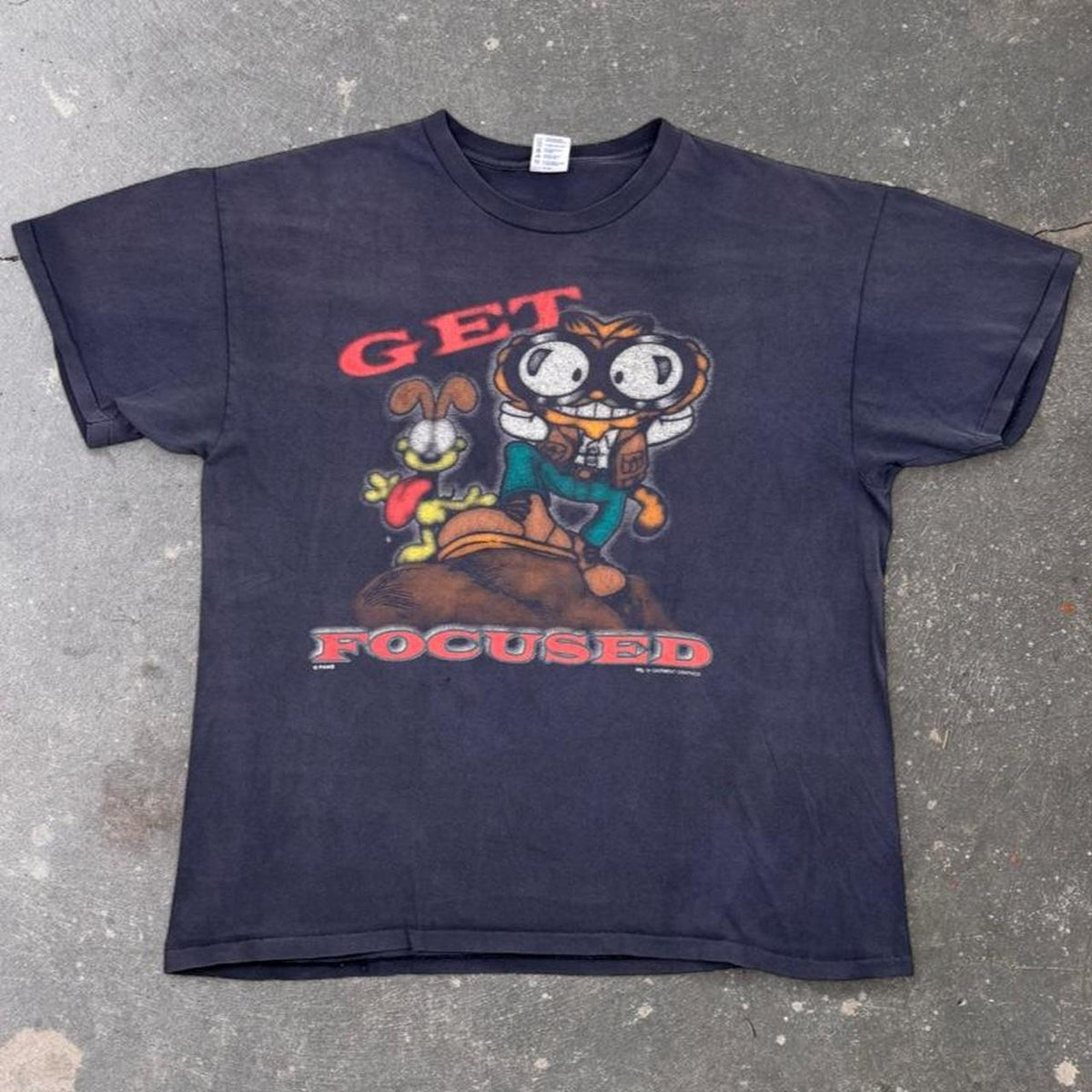 1990s Get Focused Cartoon Graphic Tee Garment Graphics | Extra Large